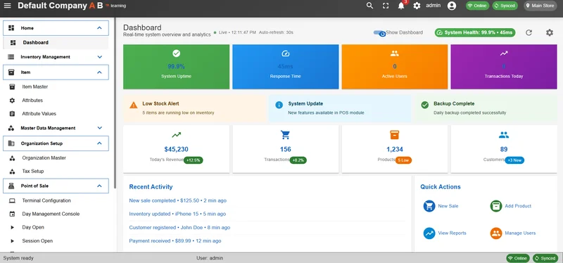 Retail ERP Operations & Analytics Dashboard